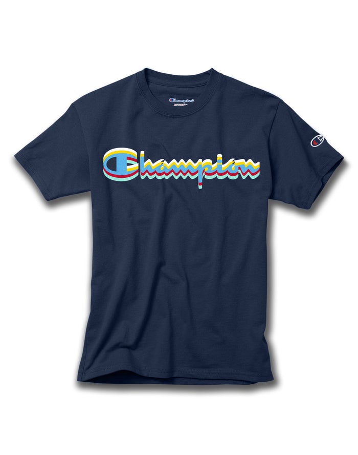 Camiseta Champion Niña - Cotton Script Logo ( Azul Marino ) 6074815-RY